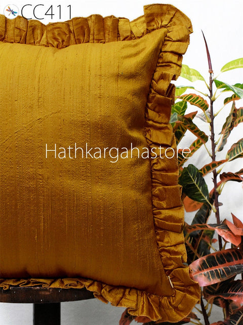 Dupioni Pure Silk Cushion Cover Handmade Square Throw Pillow Decorative Home Decor Silk Pillowcase House Warming Bridal Wedding Gift