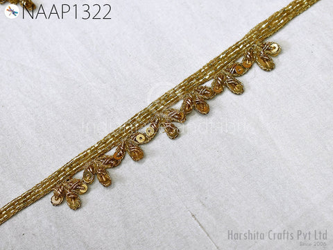 Neckline Patches Zardosi Gold Handmade Neck Patches with sleeves Patch Decorative Neck Handcrafted Crafting Indian Zardosi Neck for Dresses