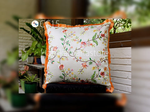 Embroidery Cushion Cover Handmade Embroidered Throw Pillow Decorative Home Decor Pillow Cover