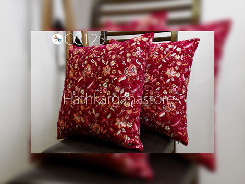 Velvet Cushion Cover Handmade Embroidered Throw Pillow Customize Decorative Home Decor Pillowcases