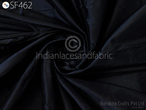 Black Pure Plain Silk By The Yard Fabric, Iridescent pure silk fabric, cushion cover silk fabric, mulberry silk fabric