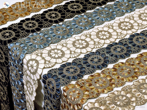 9 Yard Indian Embroidered Trim Embellishment Sari Border Embroidery Saree Ribbon Crafting Home Décor Sewing Clothing Costumes Trimmings