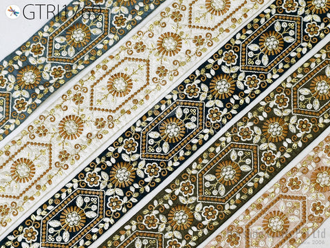 9 Yard Indian Embroidered 6cm Fabric Trim Sewing Drapery Embellish Saree Tape Decorative Ribbon DIY Crafting Sewing Beach Bags Sari Border