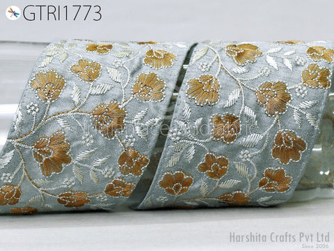 9 Yard Indian 8cm Embroidered Fabric Trim Drapery Embellishments Saree Tape Decorative Ribbon DIY Crafting Sewing Beach Bags Sari Border