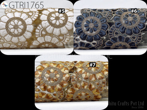 9 Yard Indian Embroidered Trim Embellishment Sari Border Embroidery Saree Ribbon Crafting Home Décor Sewing Clothing Costumes Trimmings