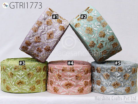 9 Yard Indian 8cm Embroidered Fabric Trim Drapery Embellishments Saree Tape Decorative Ribbon DIY Crafting Sewing Beach Bags Sari Border