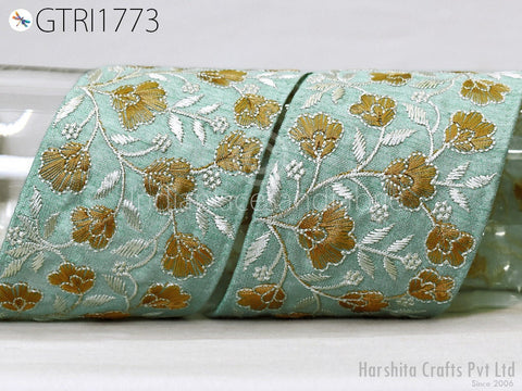 9 Yard Indian 8cm Embroidered Fabric Trim Drapery Embellishments Saree Tape Decorative Ribbon DIY Crafting Sewing Beach Bags Sari Border