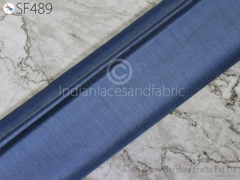 Light Blue Pure Tussar Silk Fabric by the yard Indian Plain Raw Silk Wild Natural Handmade Fabric Peace Silk Tussah Wedding Dress Material