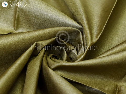 Olive Green Pure Tussar Silk Fabric by the yard, Projects Making Pure Silk, Upholstery Pure Silk, Summer Dresses Silk Fabric