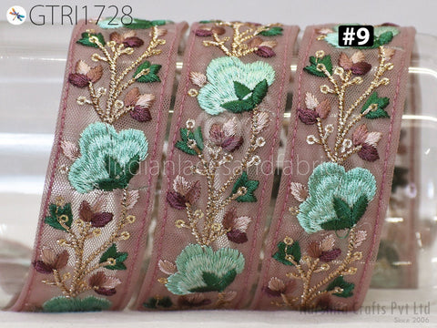 9 Yard Embroidered Fabric 35mm Trim Embellishment Sari Ribbons Sewing DIY Crafting Border Indian Embroidery Trimmings Cushions Laces