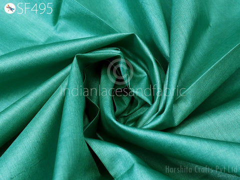 Persian Green Pure Tussar Silk Fabric by the yard Indian Plain Raw Silk, Cocktail Dresses Silk Fabric, Festive Dresses Pure Silk Fabric, Indian Fabric