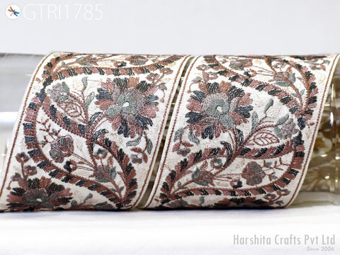 9 Yard Embroidered 85mm Trim Indian Sari Border DIY Crafting Fabric Saree Sewing Decorative Beach Bags Lehenga Trimmings Ribbons Home Decor