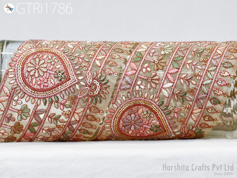 9 Yard Indian Embroidered 10cm Trim Embroidery Saree Ribbon Sewing Embellishment Costumes Accessories DIY Crafting Border Wedding Trimmings