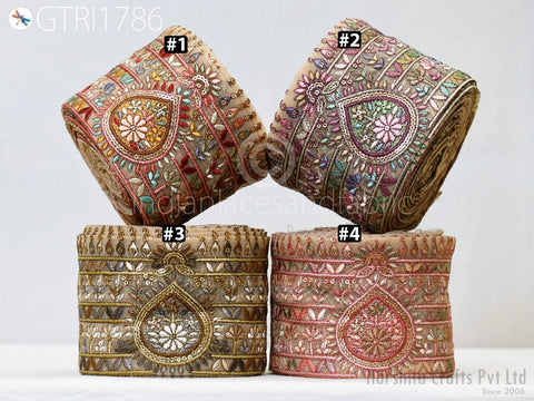 9 Yard Indian Embroidered 10cm Trim Embroidery Saree Ribbon Sewing Embellishment Costumes Accessories DIY Crafting Border Wedding Trimmings