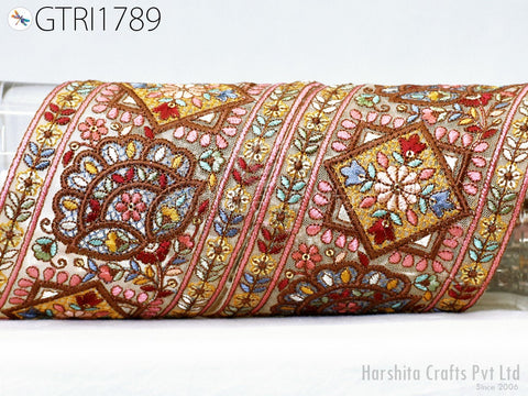 9 yard Indian Embroidered 4 Cm Trim Embroidery Saree Ribbon Sewing Embellishment Costumes Accessories DIY Crafting Border Wedding Trimmings