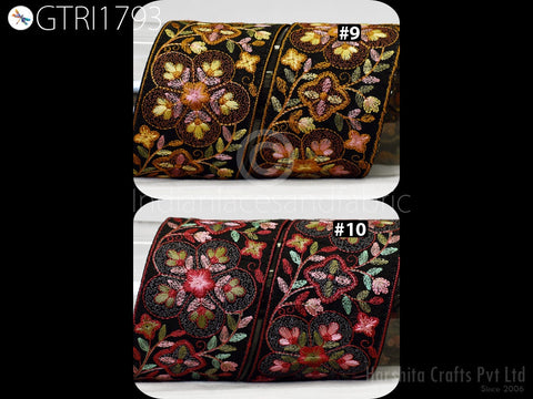 3 Yard Embroidered Trim 8cm Indian Sari Border DIY Crafting Fabric Saree Sewing Decorative Beach Tote Bags Trimmings Ribbons Home Decor