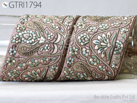9 Yard Indian Decorative Embroidery Fabric Trim Saree Embellishments DIY Crafting Sewing Curtains Sari Border Embroidered Ribbons
