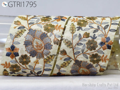 9 Yard Embroidered 8cm Trim Indian Sari Border DIY Crafting Fabric Saree Sewing Decorative Beach Tote Bags Trimmings Ribbons Home Decor