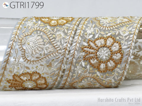 9 Yard Embroidered 8cm Trim Dress Indian Sari Border DIY Crafting Saree Sewing Decorative Beach Tote Bags Trimmings Ribbons Home Decor