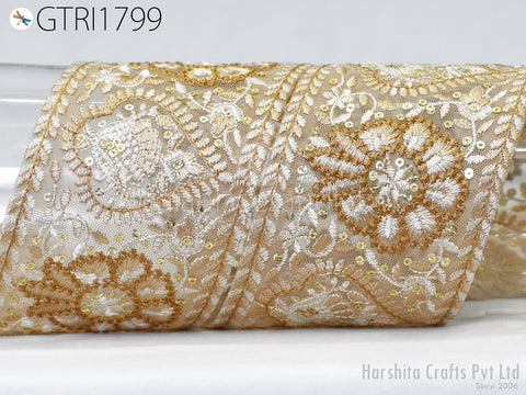 9 Yard Embroidered 8cm Trim Dress Indian Sari Border DIY Crafting Saree Sewing Decorative Beach Tote Bags Trimmings Ribbons Home Decor