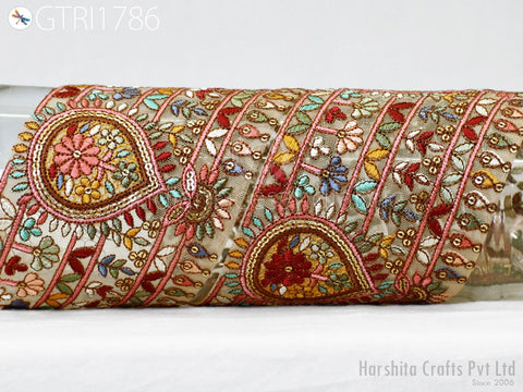 9 Yard Indian Embroidered 10cm Trim Embroidery Saree Ribbon Sewing Embellishment Costumes Accessories DIY Crafting Border Wedding Trimmings