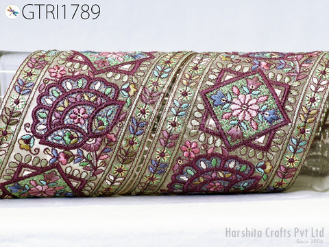 9 yard Indian Embroidered 4 Cm Trim Embroidery Saree Ribbon Sewing Embellishment Costumes Accessories DIY Crafting Border Wedding Trimmings