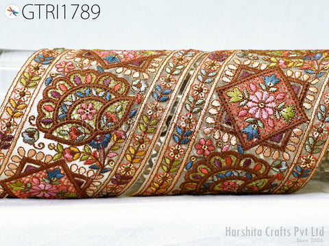 9 yard Indian Embroidered 4 Cm Trim Embroidery Saree Ribbon Sewing Embellishment Costumes Accessories DIY Crafting Border Wedding Trimmings