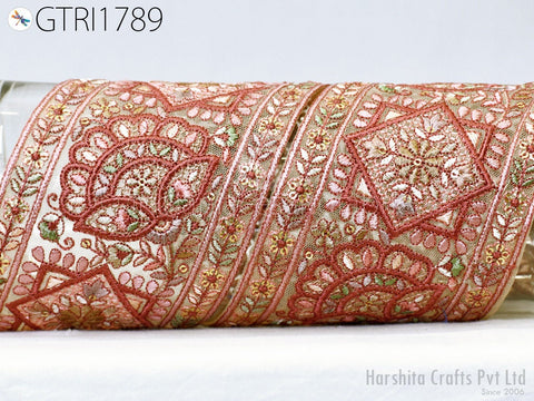 9 yard Indian Embroidered 4 Cm Trim Embroidery Saree Ribbon Sewing Embellishment Costumes Accessories DIY Crafting Border Wedding Trimmings
