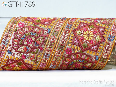 9 yard Indian Embroidered 4 Cm Trim Embroidery Saree Ribbon Sewing Embellishment Costumes Accessories DIY Crafting Border Wedding Trimmings