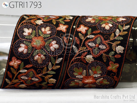 3 Yard Embroidered Trim 8cm Indian Sari Border DIY Crafting Fabric Saree Sewing Decorative Beach Tote Bags Trimmings Ribbons Home Decor