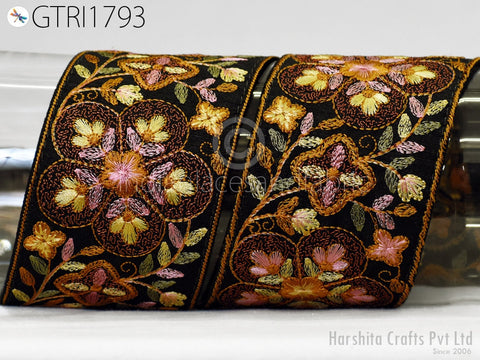 3 Yard Embroidered Trim 8cm Indian Sari Border DIY Crafting Fabric Saree Sewing Decorative Beach Tote Bags Trimmings Ribbons Home Decor