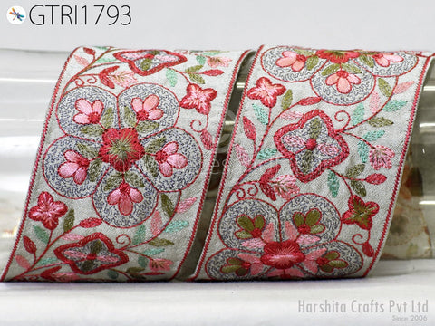 3 Yard Embroidered Trim 8cm Indian Sari Border DIY Crafting Fabric Saree Sewing Decorative Beach Tote Bags Trimmings Ribbons Home Decor