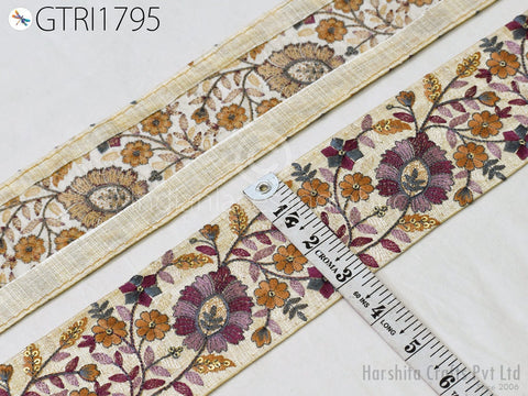 9 Yard Embroidered 8cm Trim Indian Sari Border DIY Crafting Fabric Saree Sewing Decorative Beach Tote Bags Trimmings Ribbons Home Decor