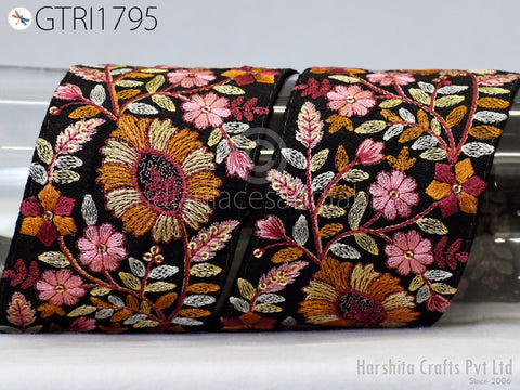 9 Yard Embroidered 8cm Trim Indian Sari Border DIY Crafting Fabric Saree Sewing Decorative Beach Tote Bags Trimmings Ribbons Home Decor