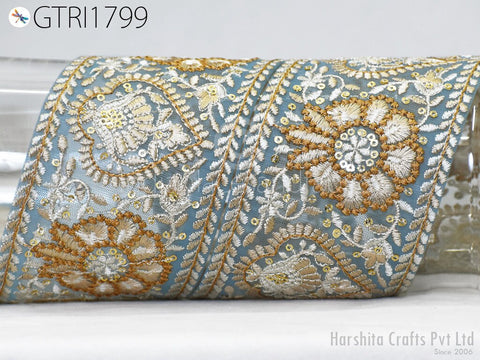 9 Yard Embroidered 8cm Trim Dress Indian Sari Border DIY Crafting Saree Sewing Decorative Beach Tote Bags Trimmings Ribbons Home Decor