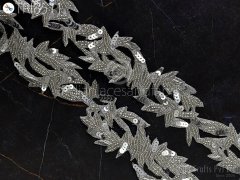 Zardosi Indian sari borders, ribbons and trims, sari borders, decorative trims, sewing lace, silver exclusive trim, sequins trimming