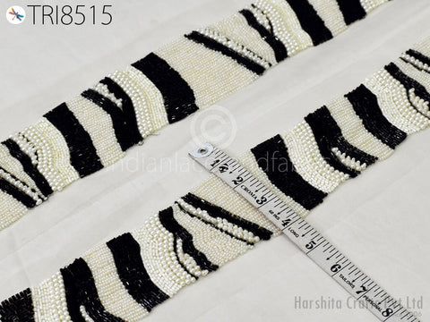 Trims For Blouses, Dresses beaded ribbon, exclusive trimming, beaded exclusive trim, decorative sari ribbon, 2.5 inches ribbon,