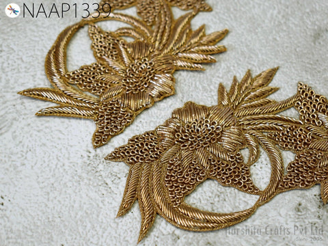 Handmade Embellishment Neckline Patches Zardosi Gold Neck Patch Decorative Neck Handcrafted Zardozi Wedding Party Dresses Patch