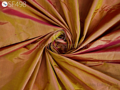 Iridescent Indian Silk Fabric by the yard, Pure Silk For Hair Bands, Clothing Accessories Silk