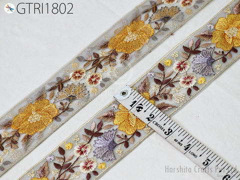 9 Yard Indian 6cm Embroidered Sari Embellishments Embroidery Trim Saree Ribbon Cushions Home Décor Sewing Crafting Trimmings Curtain Border