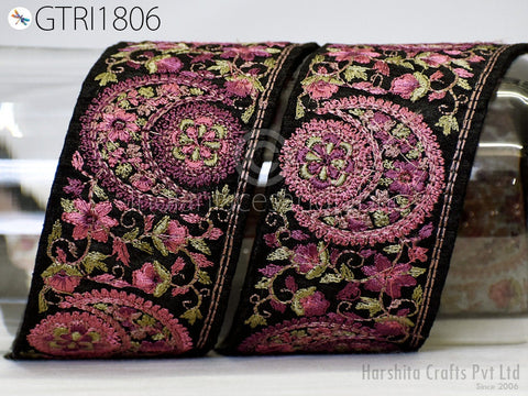 9 Yard Indian Embroidery 5cm Sari Trim Embroidered Wedding lehenga Border Saree Cushions Cover Sewing Crafting Curtains Headbands Ribbon