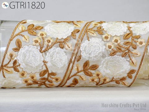 9 Yard Embroidered 9cm Trim Indian Lehenga Sari Border DIY Crafting Fabric Saree Sewing Decorative Beach Bags Trimmings Ribbons Home Decor