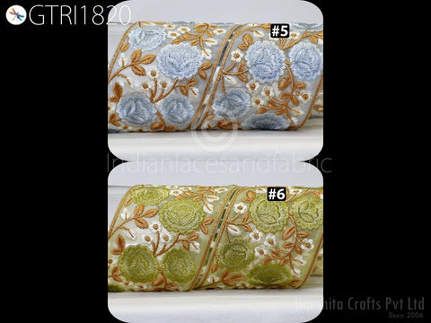 9 Yard Embroidered 9cm Trim Indian Lehenga Sari Border DIY Crafting Fabric Saree Sewing Decorative Beach Bags Trimmings Ribbons Home Decor
