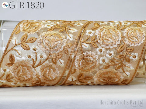 9 Yard Embroidered 9cm Trim Indian Lehenga Sari Border DIY Crafting Fabric Saree Sewing Decorative Beach Bags Trimmings Ribbons Home Decor