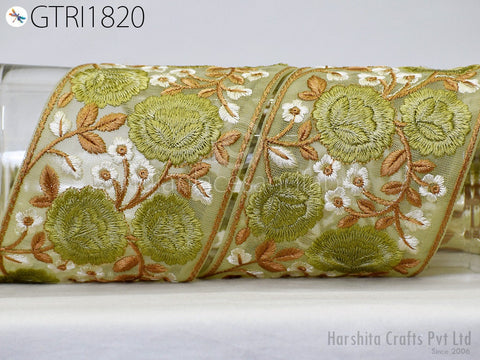 9 Yard Embroidered 9cm Trim Indian Lehenga Sari Border DIY Crafting Fabric Saree Sewing Decorative Beach Bags Trimmings Ribbons Home Decor