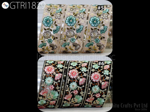 9 Yard Embroidery Fabric 4cm Trim Cushion Covers Embellishment Embroidered Saree Sewing Crafting Border Indian Wedding Dress Gown Tape