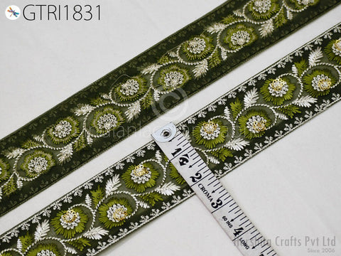 9 Yard Indian 5 CM Embroidered Fabric Trim Embellishment Saree Ribbon Sewing Crafting Embroidery Border Wedding Dress Trimming Cushion Cover