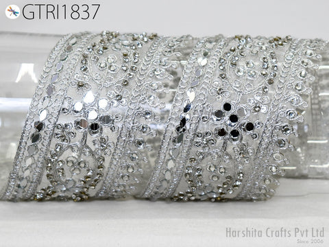 9 Yard Gold Indian Beaded 7cm Trim Rhinestone Ribbon Lehenga Trimmings Christmas Dresses Embellishments Saree Border Bridal Clutches Laces