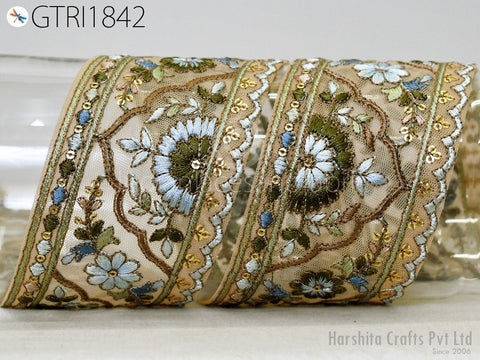 9 Yard Indian Embroidery 6 MM Trim Embroidered Wedding lehenga Border Saree Cushions Cover Sewing Crafting Curtains Headbands Ribbon