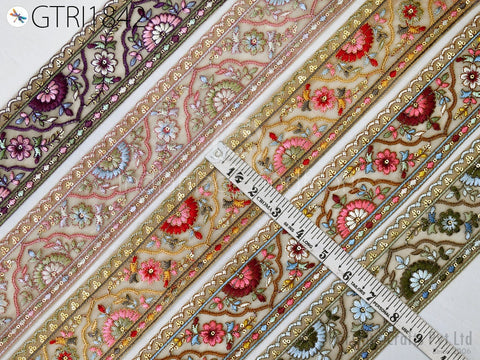 9 Yard Indian Embroidery 6 MM Trim Embroidered Wedding lehenga Border Saree Cushions Cover Sewing Crafting Curtains Headbands Ribbon